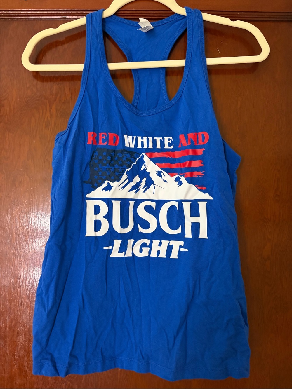 Bella Canvas Blue "Busch Light" Red White and Blue Muscle Tee